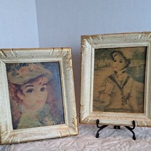 Vintage Huldah Victorian Prints 60's Ornate Frames Set Of 2 "In Central Park"